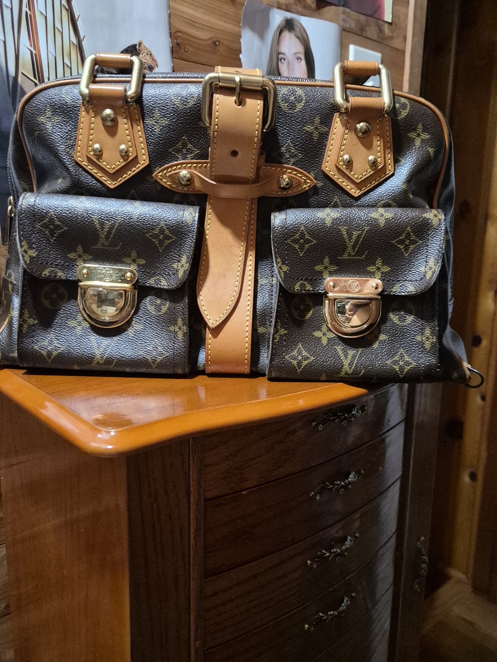 Louis Vuitton Brown Monogram Canvas Satchel with Vachetta Leather Trim - Picture 9 of 10